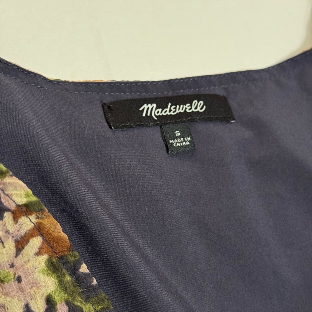 Madewell Floral Long Sleeve Dress - Black and Tan - Picture 5 of 6